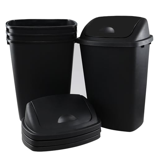 Canecas de basura de plástico con tapa batiente 13 galones 4 unidades miniatura 7