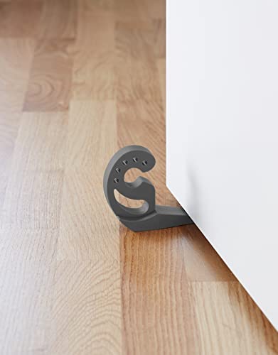 WENKO Multi-Stop Mod. Multi-STOP vielseitiger Tür-& Fensterstopper Puffer Türpuffer Keil Fingerschutz für Türen Fenster & Schubladen flexibel anpassbar aus Kunststoff Maße 11,8 x 7,7 x 2,5cm Anthrazit