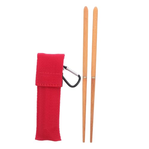 ABOOFAN 携帯し折りたたみ可能な芸香木製アウトドア用箸 軽量再利用可能な調理用箸 登山とキャンプ用収納ポーチ付き快適グリップ