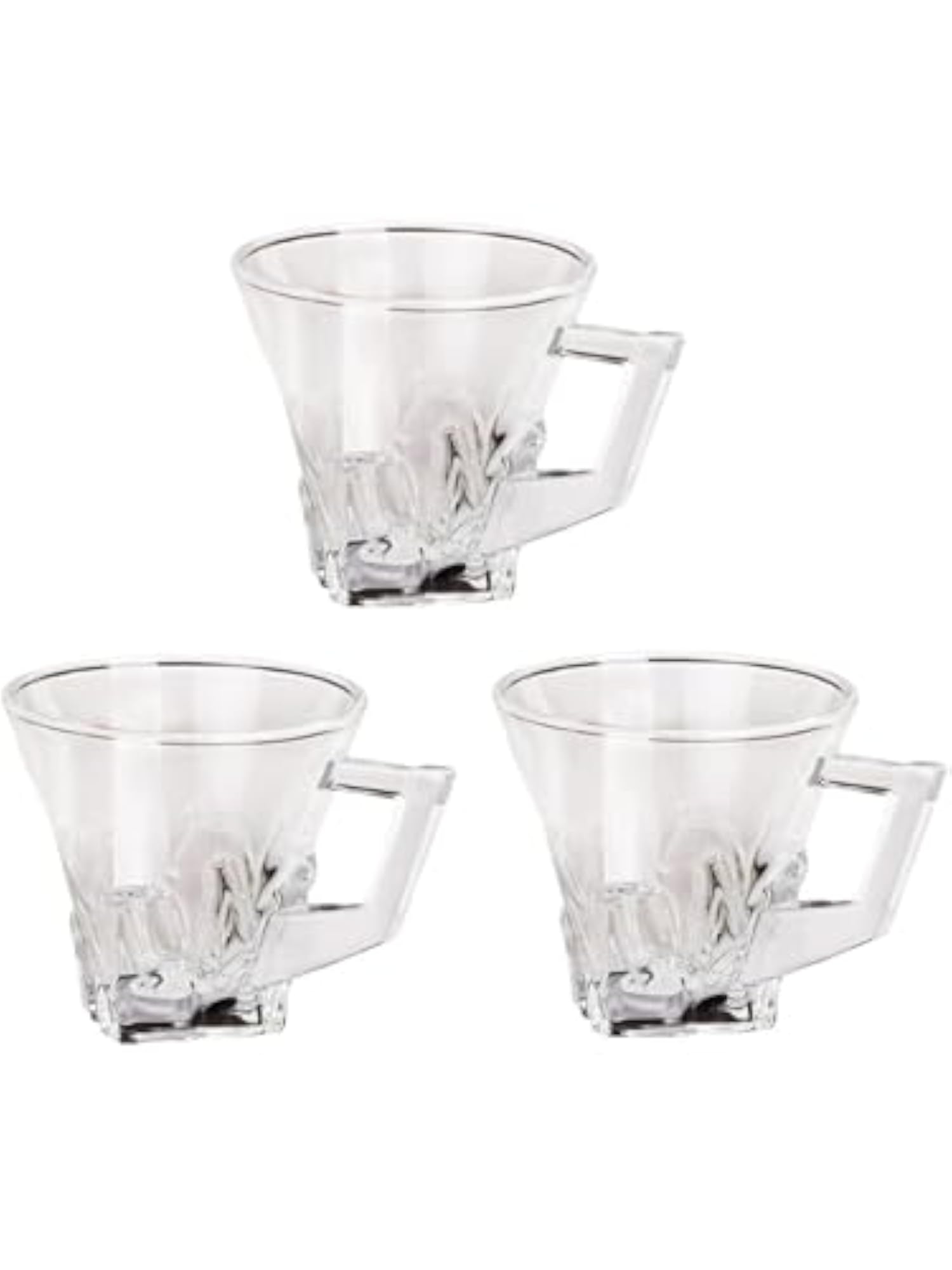 Clear Glass Coffee & Tea Cup Set, 4 Pieces, 100 Ml