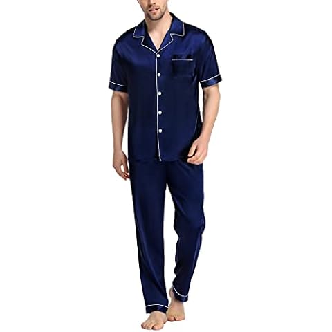 SWOMOG Men's Silk Satin Pyjama Set Cover