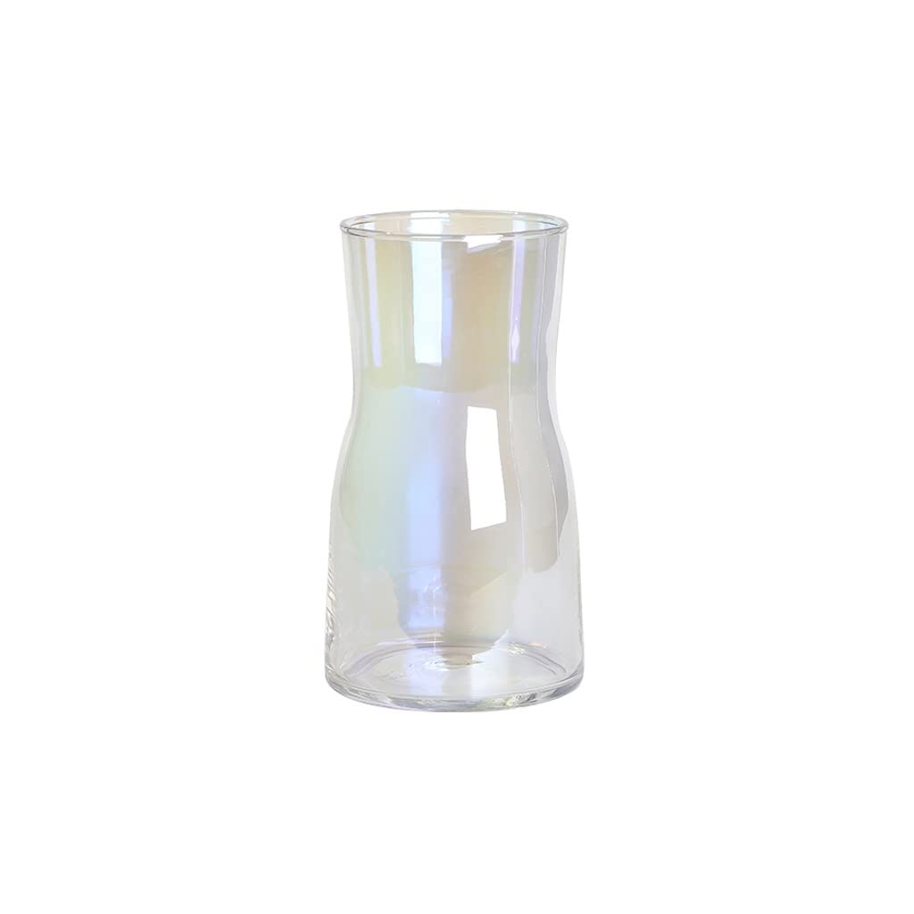Vase en verre transparent tulipe droite TXXMM pour décoration de salon et bureau