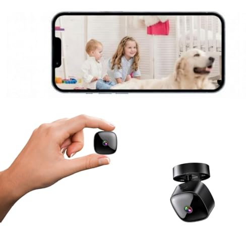 LUVYO Mini Camara espia HD con Visión Nocturna 1080p, Mini Camara vigilancia WiFi Interior, Detección de Movimiento, Ángulo 90°, Monitorización de Bebés y Mascotas, Almacenamiento TF 128GB