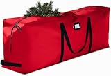Premium Christmas Tree Storage Bag - Fits Up to 7.5 ft Tall Artificial Disassembled Trees, Durable Handles & Sleek Dual Zipper - Holiday Xmas Bag Made of Tear Proof 600D Oxford - 5 Year Warranty,