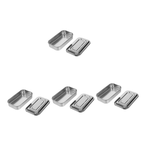 ULTECHNOVO 4 Pièces 8 Assiette carrée de beauté bocaux sterilisation Bac de Fournitures Bassin à vomissements Couvercle Porte-Instrument Oral Plateau