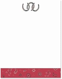 PaperDirect Western Horseshoe Stationery, Letters, Cards, Invites, Border Papers, Letterhead 8.5 x 11, 25 sheets, Elegant Premium Writing Paper, Decorative Printer Paper