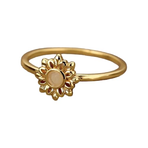 PLCPDM Anillos de metal modernos para citas, anillos cómodos con textura de metal, adecuados para añadir un toque de color a cualquier atuendo, Cobre