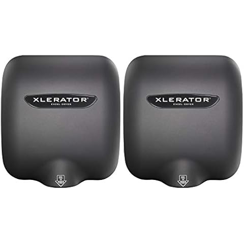 Excel Dryer XL-GR-1.1N Hand Dryer XLERATOR XL-GR Automatic, Surface-Mounted, Cast Cover, Textured Graphite Epoxy Paint, 110-120V with Noise Reduction Nozzle Cover