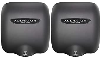 XLERATOR Hand Dryer, Surface-Mounted, Automatic, Graphite Finish, 110-120V, Noise Reduction Nozzle (2 Pack)