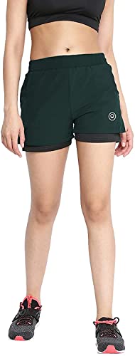 Image of CHKOKKO Gym Shorts for Women Workout Sports Running Quick Dry Fit Double Layer Inner Compression with Pockets Breathable Lightweight Wear