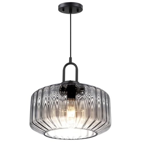 Qufute Gray Pendant Light Fixture Large Glass Pendant Light Fixture