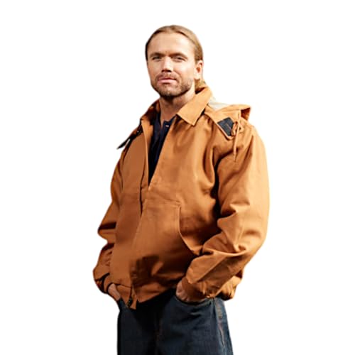 Image of Rasco FR Men's Duck Hooded Jacket, Designed in the USA, Removable Hood, Front Pouch Pockets, CAT 3, NFPA 2112