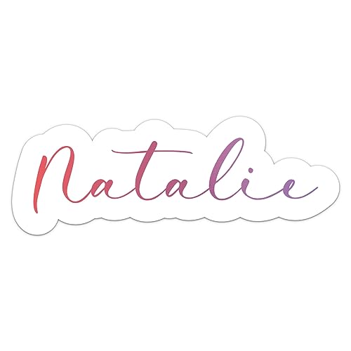 Elegant Natalie Name Sticker - Waterproof Vinyl Decal for Car Bumper, Laptop, Water Bottle, Wall, and Window, Size - 3'' Longer Side