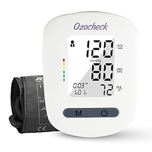 Ozocheck Fully Automatic Digital Blood Pressure Monitor and Pulse Rate Monitor For Accurate Results Along with Batteries