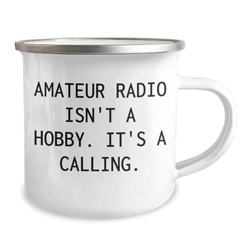 Taza de camping de acero inoxidable 12 oz con frase para radioaficionados miniatura 2