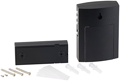 CASAcontrol Funkklingel: Funk-Türklingel, Licht- & Ton-Signal, 100 m Reichweite, WASSERGESCHÜTZT MIT IPX4, schwarz (Funkklingel Batterie… – Ansicht 7