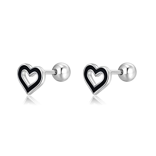 Boucles d'oreilles cartilage cœur noir pour un style rock urbain