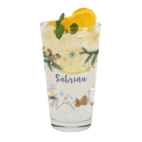 Herz & Heim® Personalisiertes Trinkglas zu Weihnachten mit Name –...