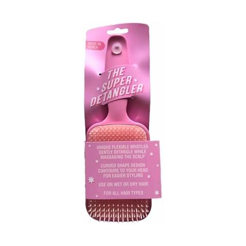 The Super Detangler Hair Brush by Swissco (Medium Pink & Light Pink Color Block) Cover