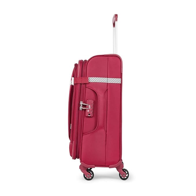 Image of Skybags Polyester Softsided Stylish Luggage Trolley with 4 Spinner Wheels and 5 Years International Warranty (Carmine Red, 81)