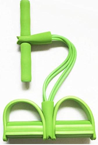 20" 11" 4 Tubes Natural Latex Foot Pedal Elastic Pull Rope with Handle Fitness Equipment Bodybuilding Expander for Abdomen/Waist/Arm/Leg Stretching Slimming Training