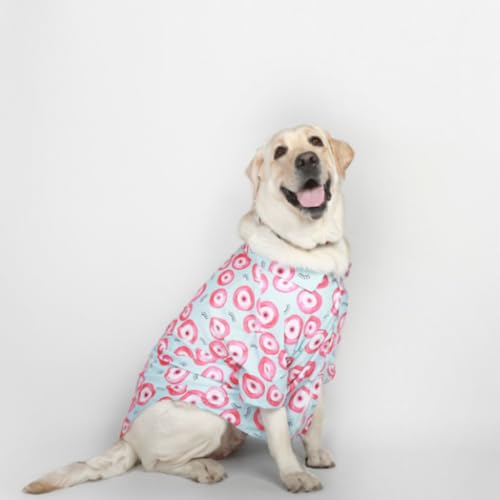 Image of Ezra Polyester Blend Dog Shirt - Pink Lucky, 2X-Large | Lightweight & Breathable Outfit for Dogs | Stylish & Comfortable Pet Clothing and Outings
