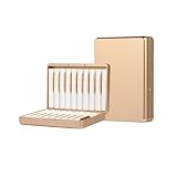Mekeran Aufbewahrungsbox aus Aluminiumlegierung für iQOS Heets / Zigaretten, schützende Hartschale für den Alltag und auf Reisen (Gold)