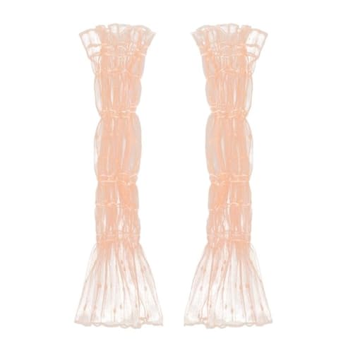 Mangas de encaje con lunares: 2 pares de guantes largos sin dedos con protección solar 5