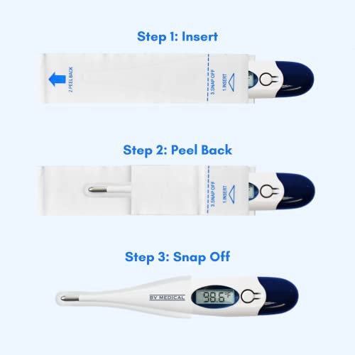 Bv Medical Digital Thermometer Rigid Tip 10Sec. W/100 Probe Covers Pack #TOP7