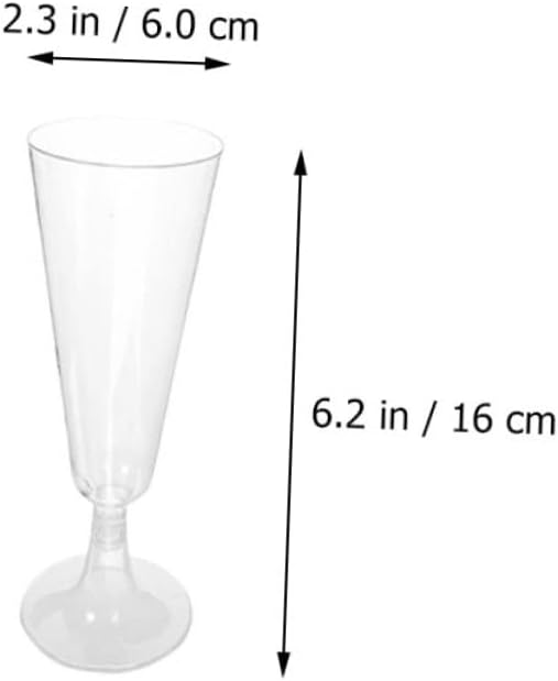 Kichvoe 40pcs Plastic Cocktail Goblets Unbreakable Flutes for Weddings Parties Gatherings Lightweight Transparent Stemmed Cups