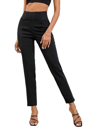 Women's Elastic High Waisted Solid Color Pants