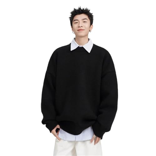 American Retro Round Neck Sweater Autumn and Winter Long-Sleeved Casual Pullover Knitted Sweater