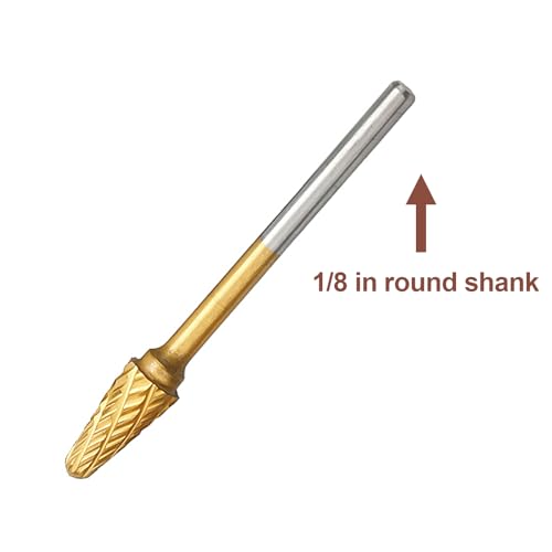Image of 20 Pieces Set Carbide Burr Set with 1 /8 inch Round Shank,Double Cut Tungsten Carbide Rotary Burr Set for DIY Grinder Metal Wood Carving Engraving Polishing Drilling Grinding Milling