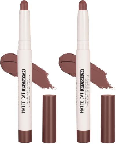 Image of Swiss Beauty Matte Cat Lip Crayon | Matte Finish | Waterproof | 12-Hour Stay | Hydrating | Non-drying | Shade-04 Berry Crimson, 1.5g (Pack of 2)