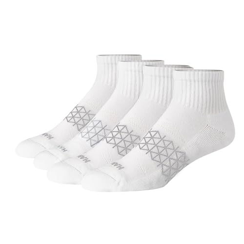 Hanes mens Absolute Active Cushioned Ankle Socks, Moisture Wicking Socks, Seamless Toe, 4-pack