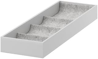 IKEA Raf İçi Bölmeli Ünite Açık Gri 15x53x5Cm MeridyenDukkan Takı-Gözlük-Saat Düzenleme Kutusu Yumuşak Keçe