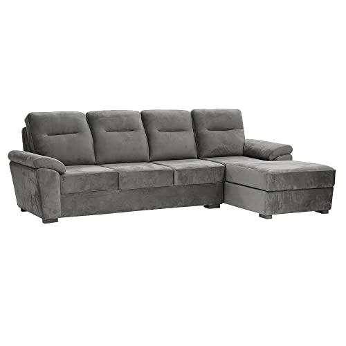 Image of Wakefit Sofa Set | 3 Year Warranty | Sofa 3 Seater, 3 Seater Sofa for Living Room, Wooden Sofa Set, 3 Seater + Right Aligned, Sofa for Living Room - Lounger(Fabric-Velvet : Tuscan Tan)