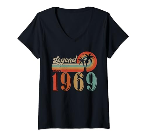 Womens Legends Since 1969 Live Legends Turning 55th Birthday Gifts V-Neck T-Shirt
