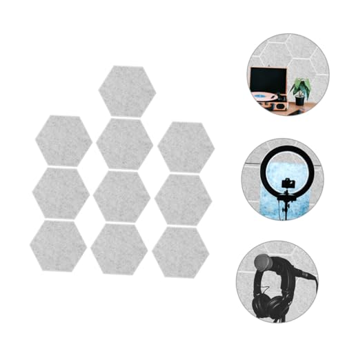 Toyvian 10pcs Paneles Acústicos Hexagonales Aislantes para Pared miniatura 6