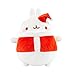 Molang Peluche Super Douce pour Les Vacances - Cadeau de Noël idéal pour Les Adultes et Les Enfants - pour Enfants à partir de 3 Ans - Garçons et Filles L66071 Blanc/Rouge