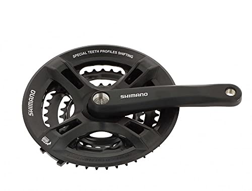 SHIMANO Unisex Tourney Kurbel 170 Mm 48 / 38 28 Zähne Mit Kettenschutzring Alu-kettenradgarnitur, Schwarz, L EU – Ansicht 1