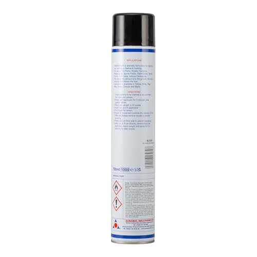 Image of Aerosol Solutions Line Marker Black Spray Paint 26 Oz | All Purpose Striping Paint | Perfect for Floor Marking, Landscaping, Athletics & Sports Fields (Pack of 2)