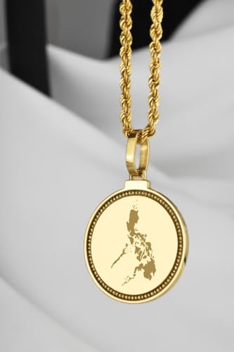 Pendentif carte des Philippines argent 925 : cadeau idéal mixte