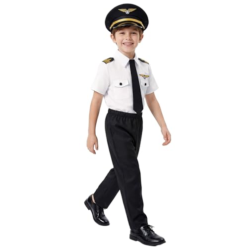Disfraz Completo de Piloto para Niños 9-10 Años