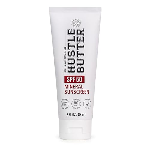Hustle Butter Tattoo Aftercare Sunscreen - Tattoo Sunscreen Lotion - Fade Protection, SPF 50,...