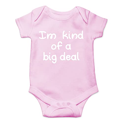 AW Fashions I'm Kind Of A Big Deal Baby Bodysuit Funny Cute Romper Clothing Newborn Boys & Girls Outfit (6 Months, Pink)