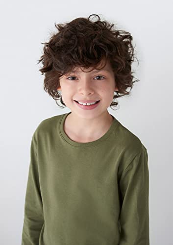 Camiseta manga longa, Menino, Hering, oliva medio, 1