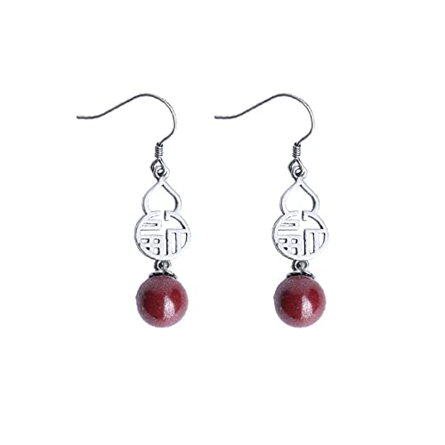 Boucles d'oreilles pendantes argent anti-allergie style cinabre