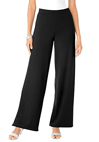 Roaman's Women's Plus Size Wide-Leg Ultimate Ponte Pant