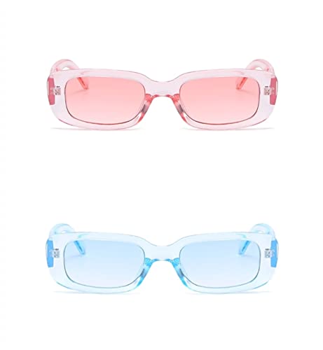 Image of IKANOO Retro Rectangle Sunglasses for Women Men Small Square Frame Trendy Y2K 90's Black Sunglasses
